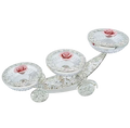 German Silver Crystal Bowl Flower Trolley — 3 Piece Set — Art N Soul