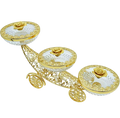 Gold Finish Crystal Bowl Flower Trolley — 3 Piece Set — Art N Soul