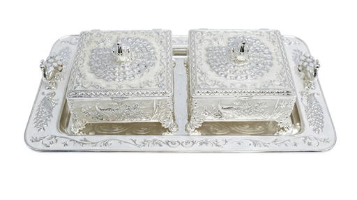 Square Storage Box Set — 2 Pieces with Tray — Art N Soul