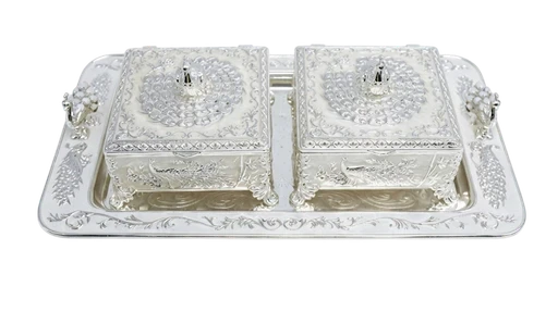 Square Storage Box Set — 2 Pieces with Tray — Art N Soul