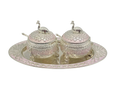 Peacock Serving Bowl Set — 2 Pieces with Tray — Art N Soul