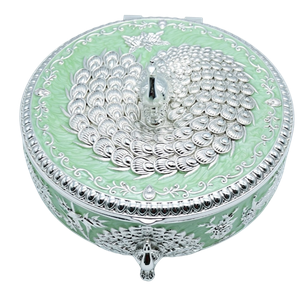Round Peacock Storage Box — Art N Soul