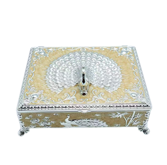 Square Peacock Storage Box — Art N Soul
