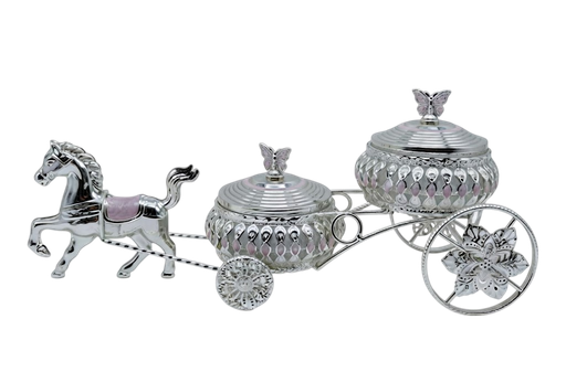 Crystal Bowl Horse Carriage Set — 2 Pieces — Art N Soul