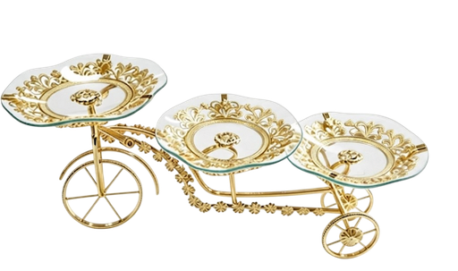 Glass Tray Trolley — 3 Piece Serving Set — Art N Soul