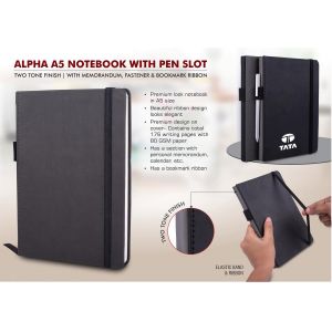 101-B130*Alpha A5 notebook with Pen Slot 