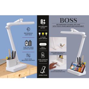 101-E355*Boss Rechargeable Folding LED lamp with Touch panel Brightness adjustment Pen & Mobile Stand