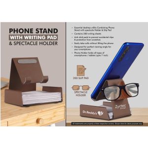 101-E372*Phone Stand With Writing Pad & Spectacle Holder  200 Writing Sheets  Perfect For Glasses & Goggles